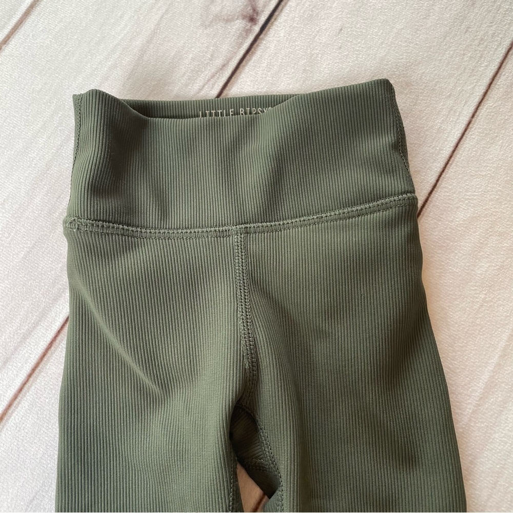 Little Bipsy Ribbed Athletic Leggings Baby Girl 0-3 Months Forest Green Boho - Picture 2 of 7